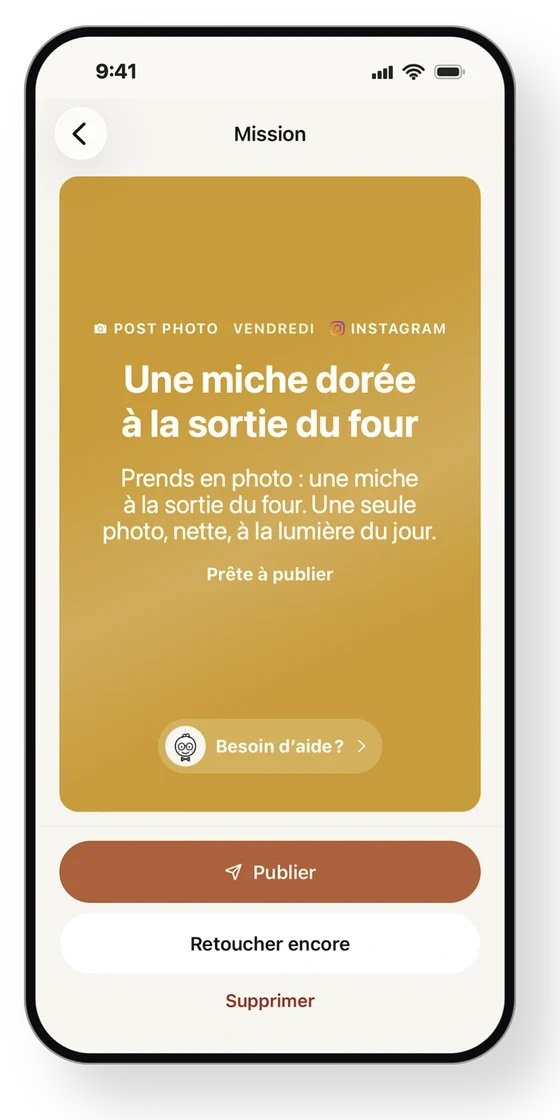 Une mission du jour dans Mon Dircom